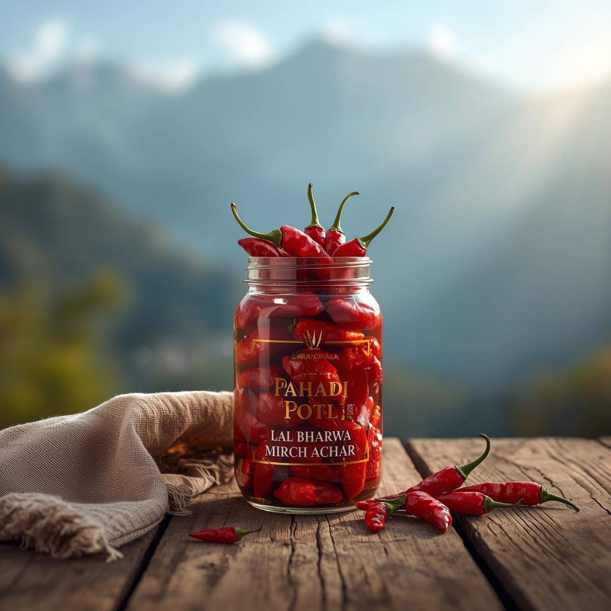 lal bharwa mirch achar | pahadi stuffed red chilli pickle