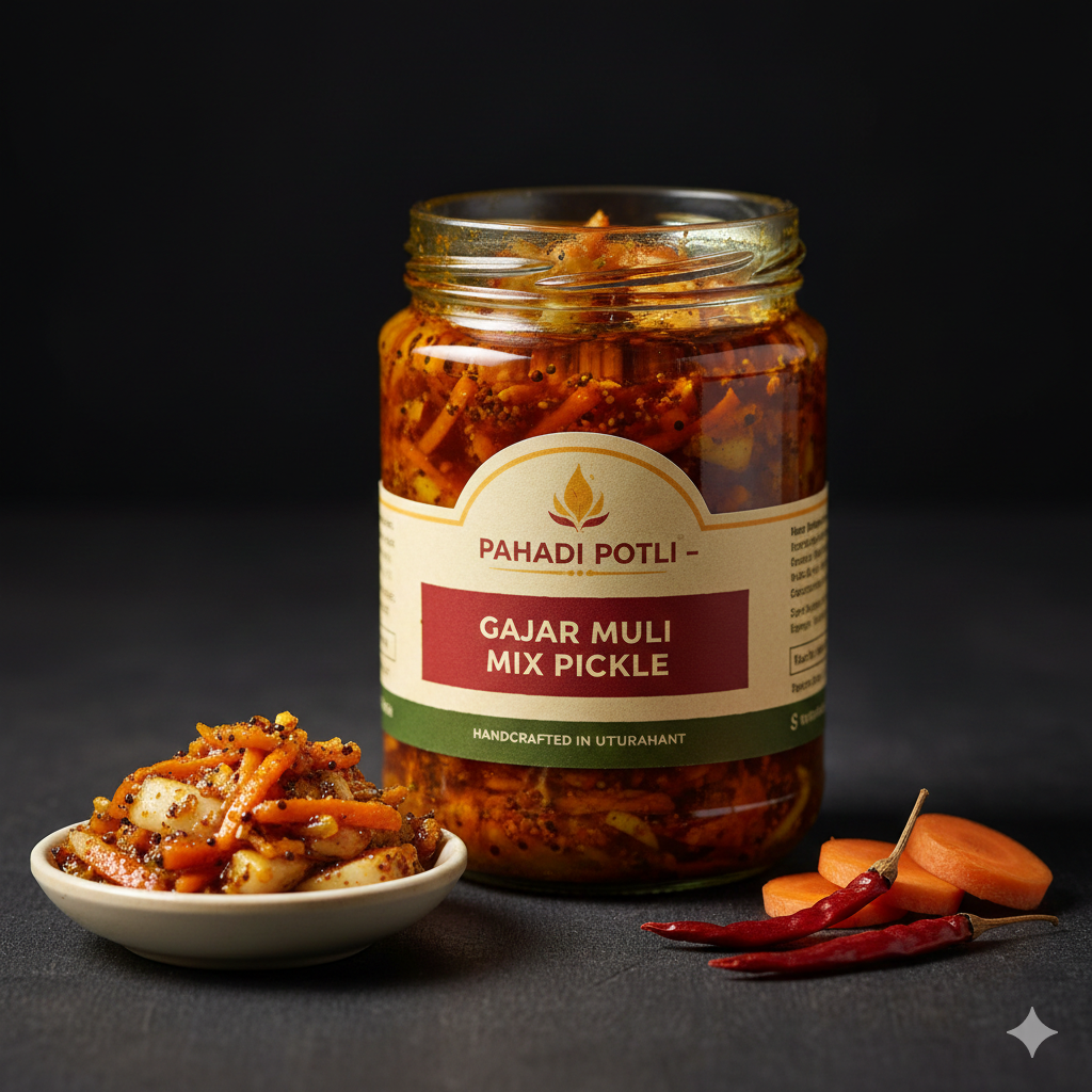 gajar muli mix pickle | uttarakhand carrot radish achar