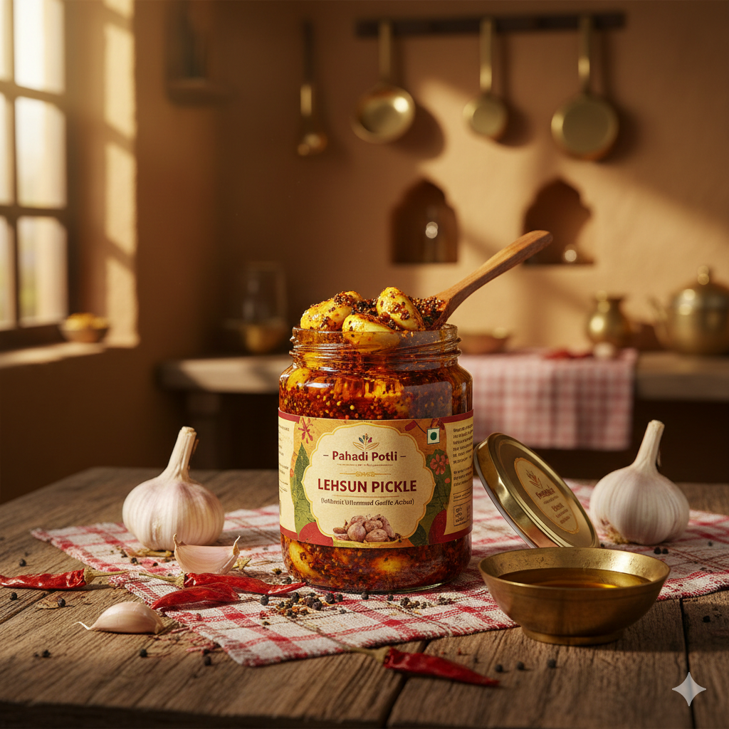lehsun pickle | uttarakhand garlic achar